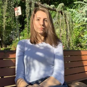 Blue shirt 3/4 sleeves